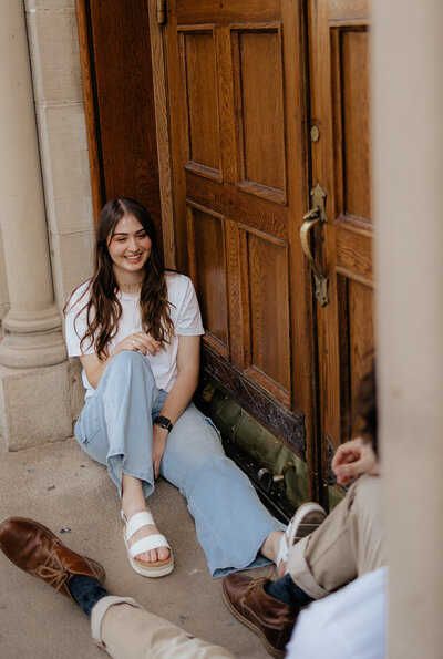 downtown engagement photos