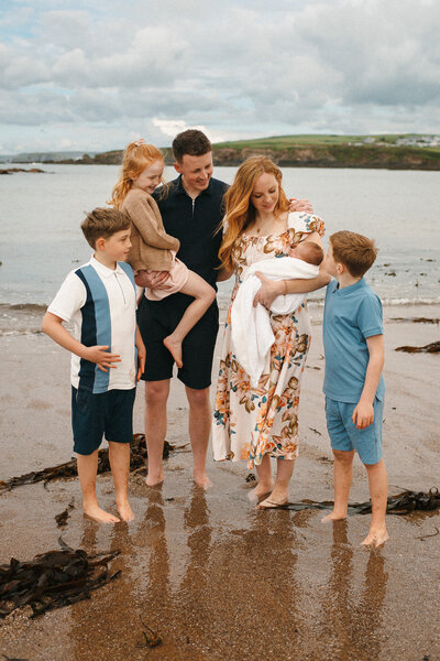 Family of six photographed at South Milton Sands