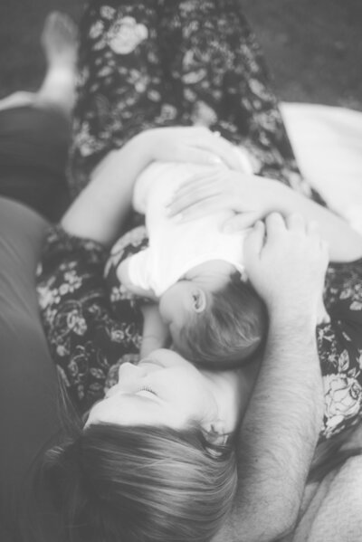 Hope snuggling her first born.
