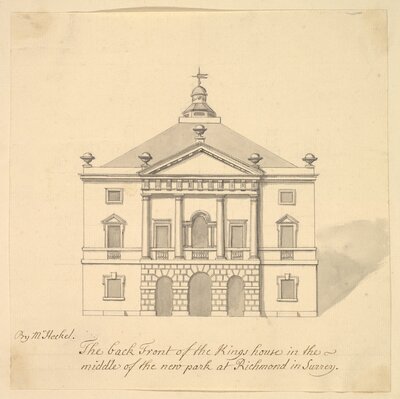 Antique sketch of a grand house in England