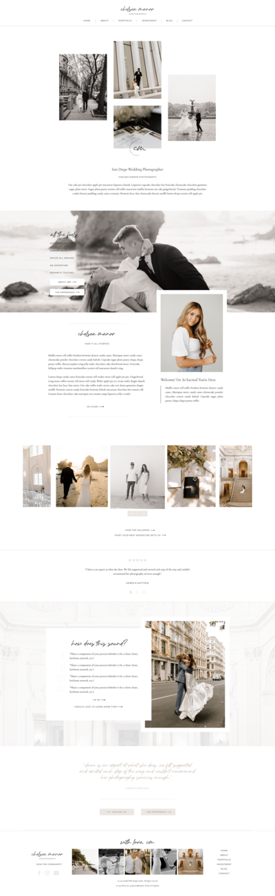 The Chelsea Manor Showit website template for photographers and creatives.