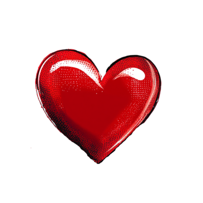 Heart Element in Star of Pop Art Template Symbolizing Passion and Boldness