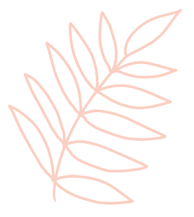 Graphic of leaves in peach color