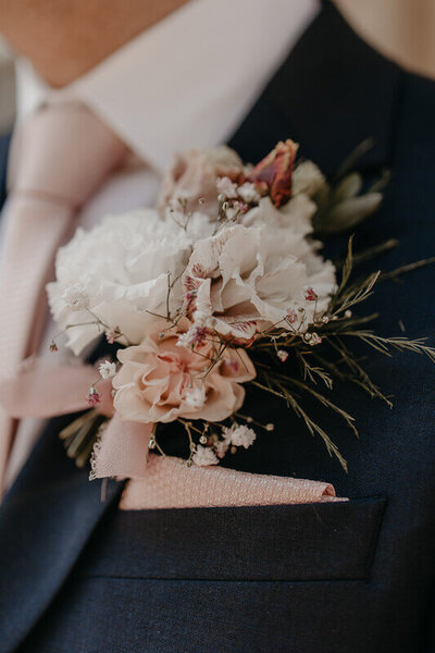 Grooms button hole wedding flowers by the little flower hut