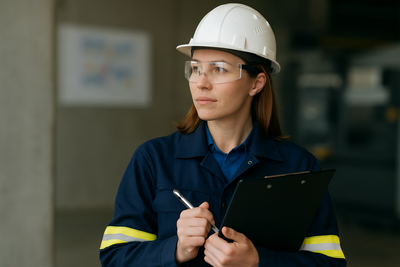 Oil and gas frontline leader consulting with equipment during a cost-saving intervention