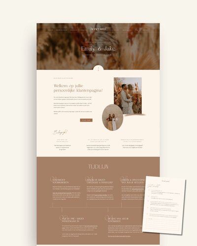 Boho Showit Klantenpagina voor fotoshoots