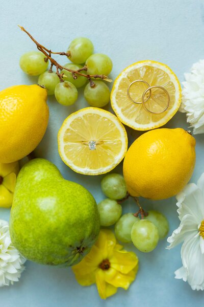 High end wedding detail photo with fruit Birmingham AL
