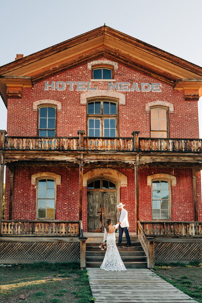 Bride and Groom portrait in Bannack State Park