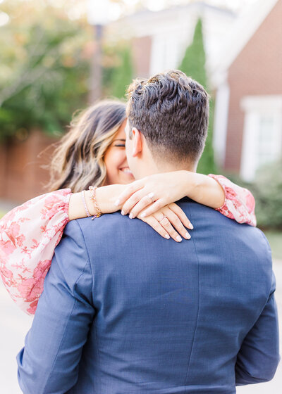 Romantic fine art wedding photography by Abby Bell in Alabama, showcasing the bride and groom dancing at an elegant reception.