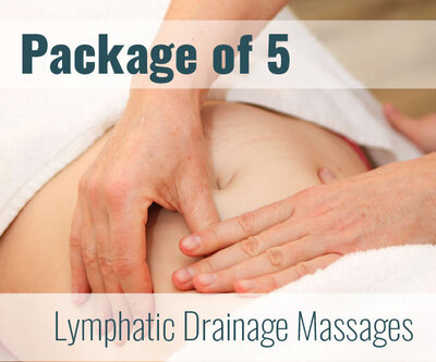 package of 5 lymphatic drainage massages from pura vida massage and coaching