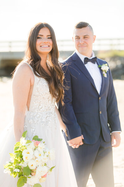 NJ wedding couple by the coast