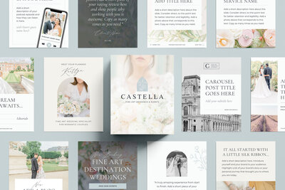 castella logo design over wedding photo