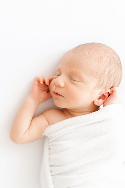 simple in studio newborn photography
