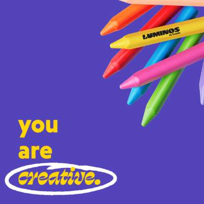 instagram post of crayons and the words you are creative