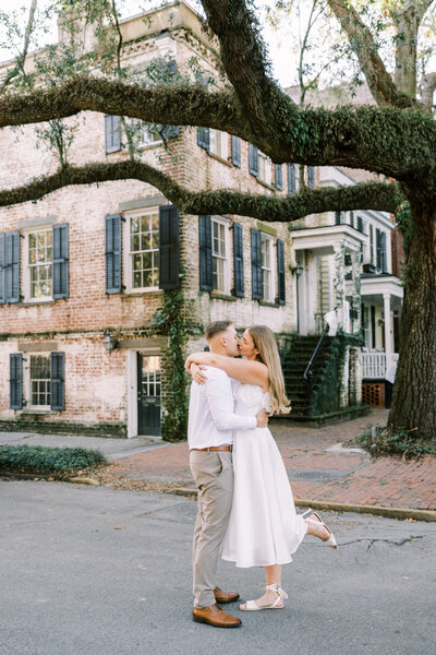 Bride and groom walk up memorial steps at their DC wedding