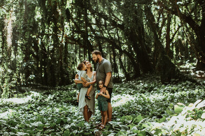 Maui Family photos taken in a jungle in Hawaii