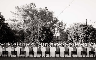 Outdoor reception table set with candles and florals for Andaz Resort Wedding, showcasing sophisticated Andaz Scottsdale Wedding Photography.