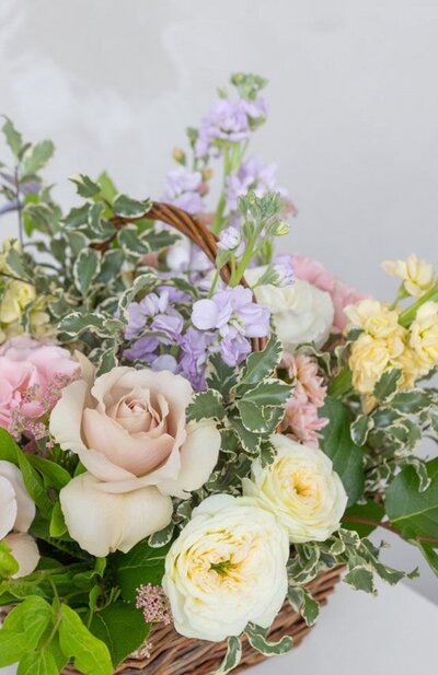 Basket of blooms pastel 2