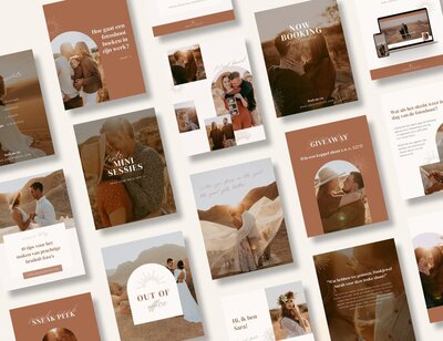 Boho Instagram post templates voor fotografen