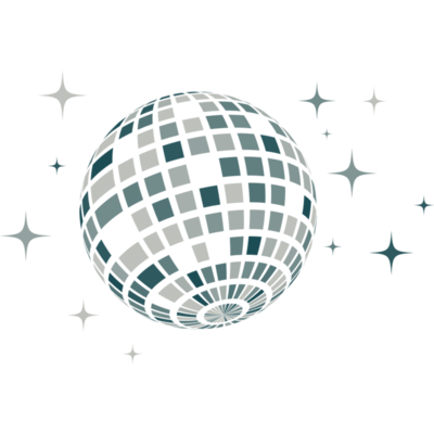 Disco Ball Graphic Teal