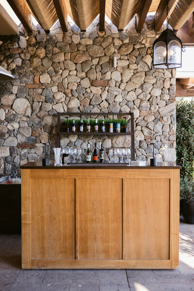 wood cocktail hour bar