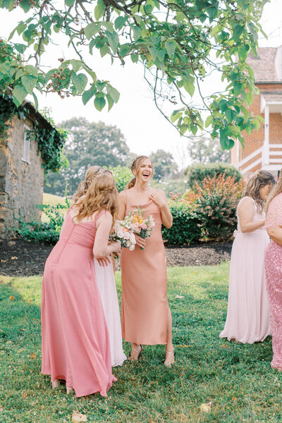 bridesmaid dresses frederick md Chiffon V-neck Simple Pleated Long Slit Bridesmaid Dress, FC2389 – Dairy  Bridal main image 0