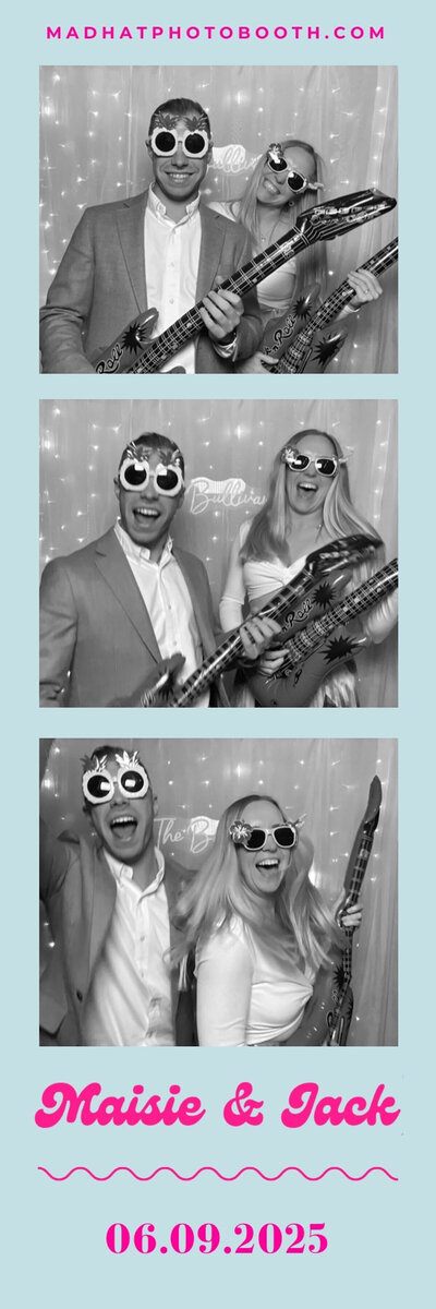black and white personalised print designs for a selfie pod hire for weddings, birthday parties or any other type of events
