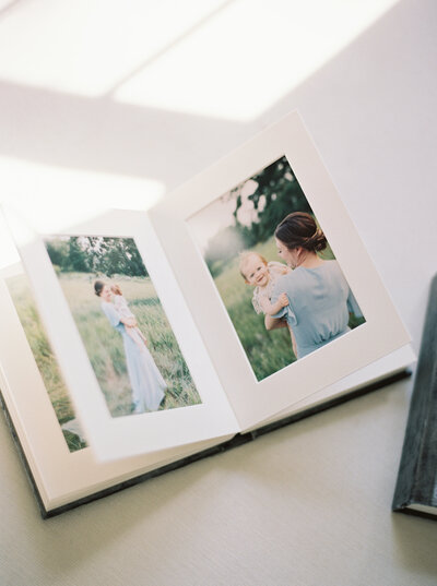 photo of beautiful family album made by photographer in Milwaukee WI, Talia Laird Photography