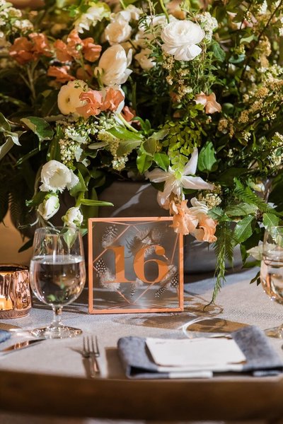 Wedding Feather Table Number