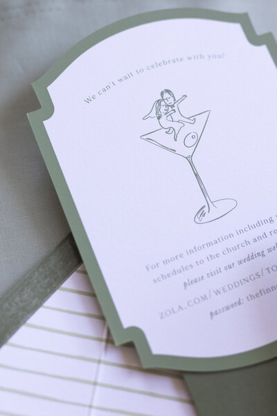 Custom calligraphy wedding invitation in gray ink