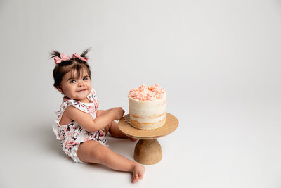 a baby girl during her first year photo session