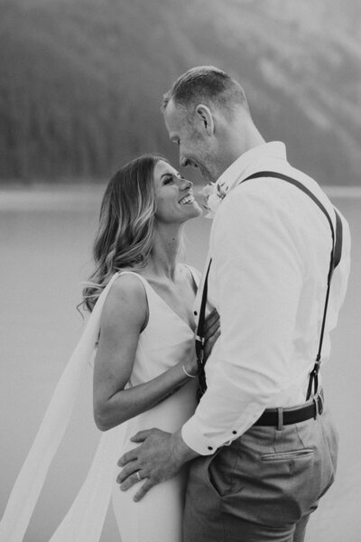 couple's wedding portrait captured by an Alberta elopement photographer