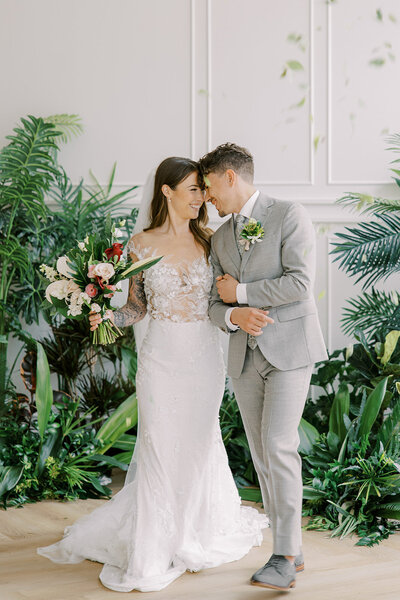 Wedding couple celebrating after the ceremony in Calgary