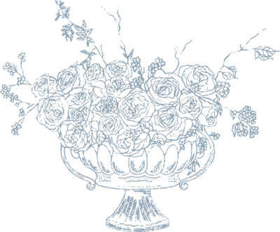 hand illustrated flower bowl