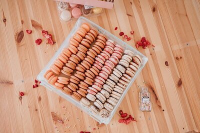 Detail photo of box of macarons 