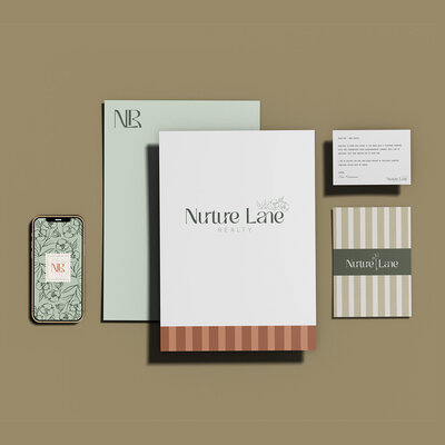 Nurture Lane Realty Branding Identity on Stationary
