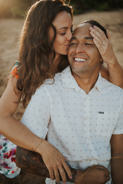 couple engaged in kauai