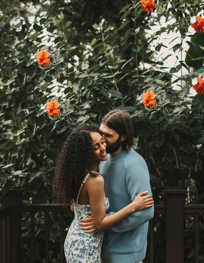 Milwaukee Wedding Photographer; Engagement session At Mitchell Domes in Milwaukee in Winter 