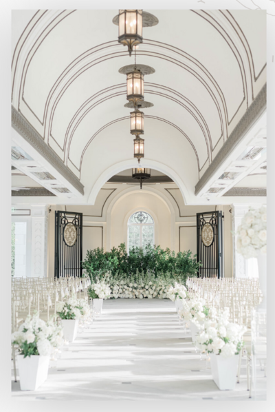 Shadowbrook Estate set up for a wedding ceremony.
