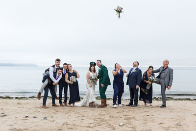 Bridal party on Oxwich Bay