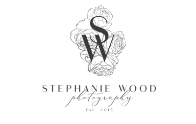 Stephanie Wood Photography Modern Logo Stamp - dk-grey-tsp bckd-2 -small