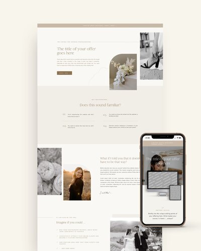 Showit Sales Page templates for Photographers