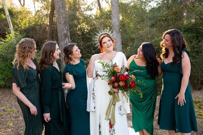 Bride and bridesmaids
