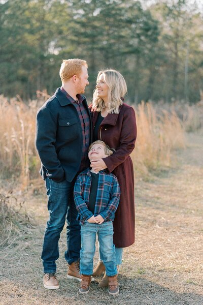 family-of-three-during-fall-photos
