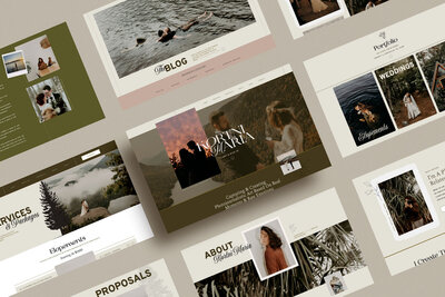 Mockup of branding and website design for creatives by Palme Design Co