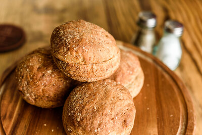 Fresh gluten-free hamburger buns made by Mason Dixon Bakery