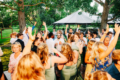 Wedding dance floor at Shades of Green Events in Helena, Montana