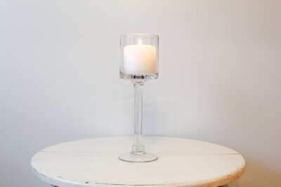 TE Inventory-Clear Glass Tall and Large Pillar Candle Holder 120