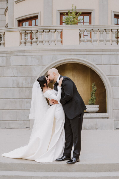 romantic wedding at the pasadena princess, luxury photo video package.