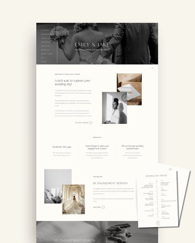 Showit Client Lounge templates for Photographers - Weddings 6